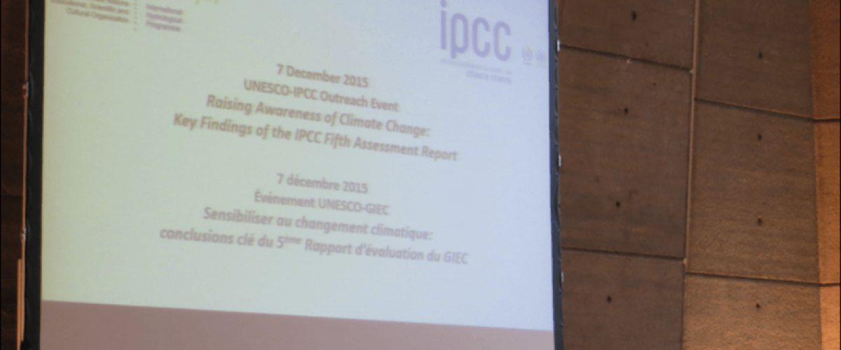 The Cousteau Society participated in the IPCC event hosted by UNESCO-IHP